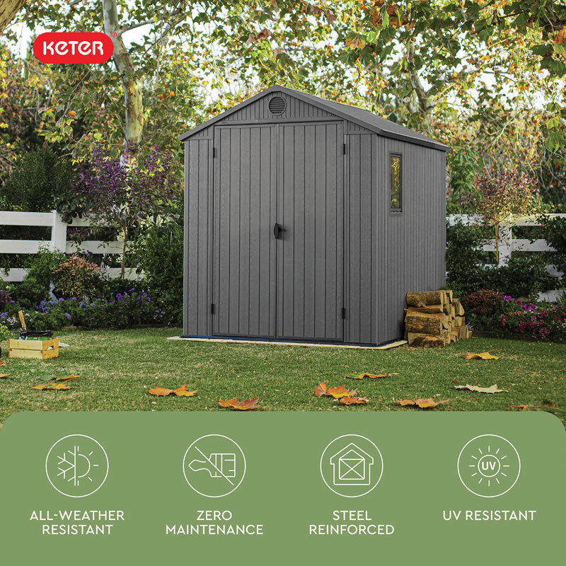 Keter Darwin 6x 8 ft. Durable Resin Outdoor Storage Shed With